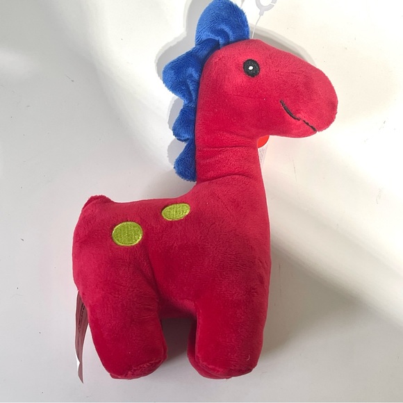 Glitzy Dinosaurs and giraffe Rattle Plush Toys - Picture 4 of 4